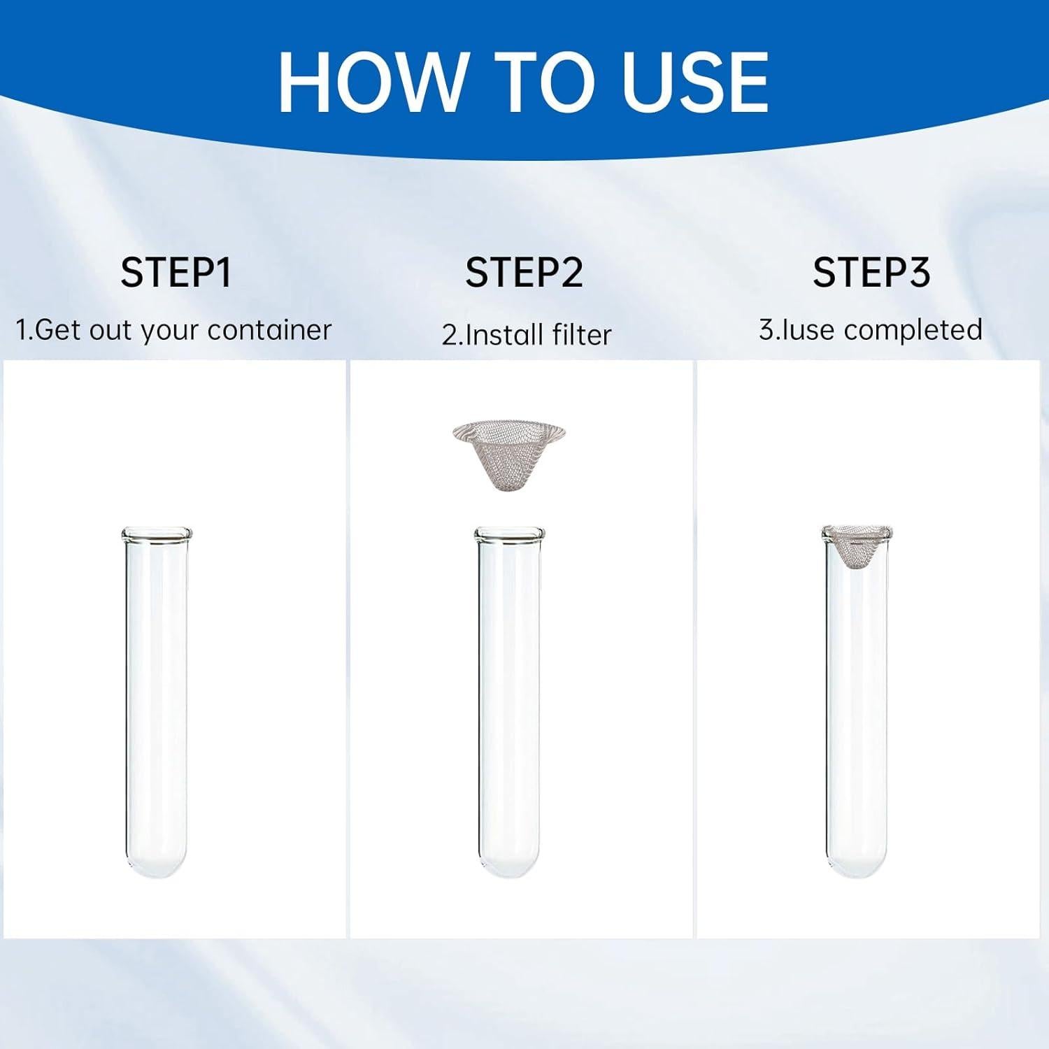 40 Filtros de Pantalla Cónica Acero Inoxidable MOZEAT 0.5 cm