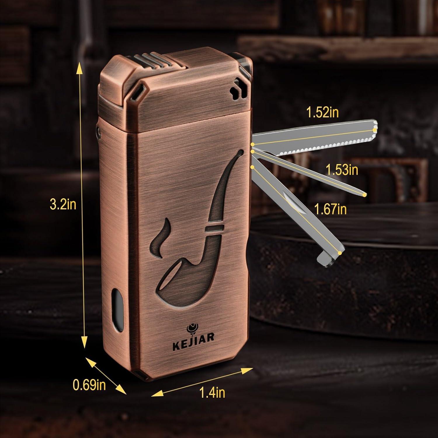 Encendedor de Butano KEJIAR 4 en 1 con Soporte y Accesorios