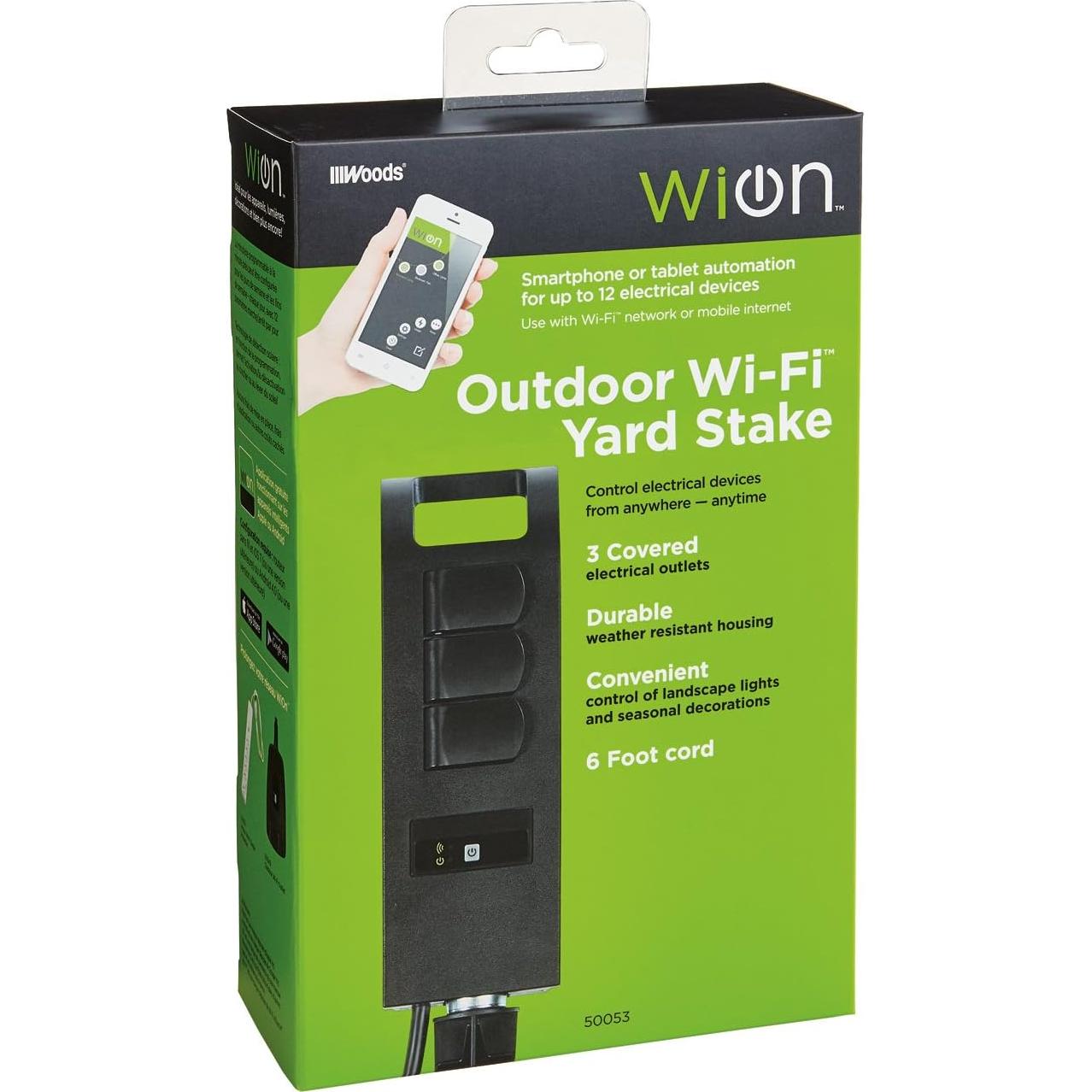 Temporizador WiOn 50053 Estaca Jardín Wi-Fi 3 Salidas