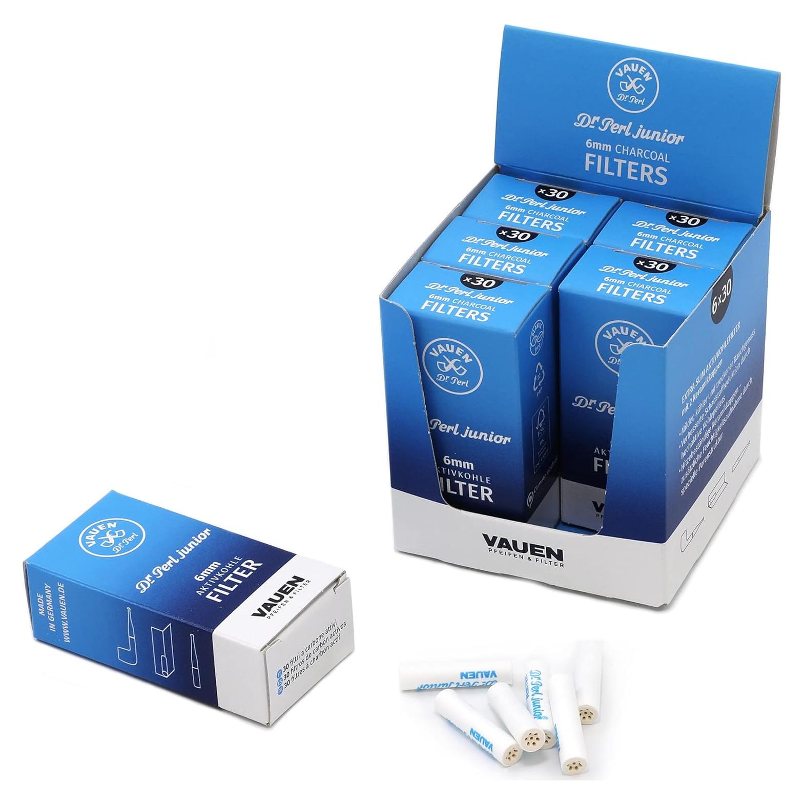 Filtros de Carbón Activado Dr. Perl Junior 6mm - 180 Filtros