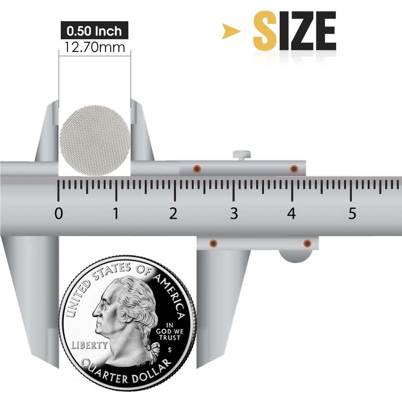 200 Pantallas de Tubo Acero Inoxidable STANKER 12.7 mm