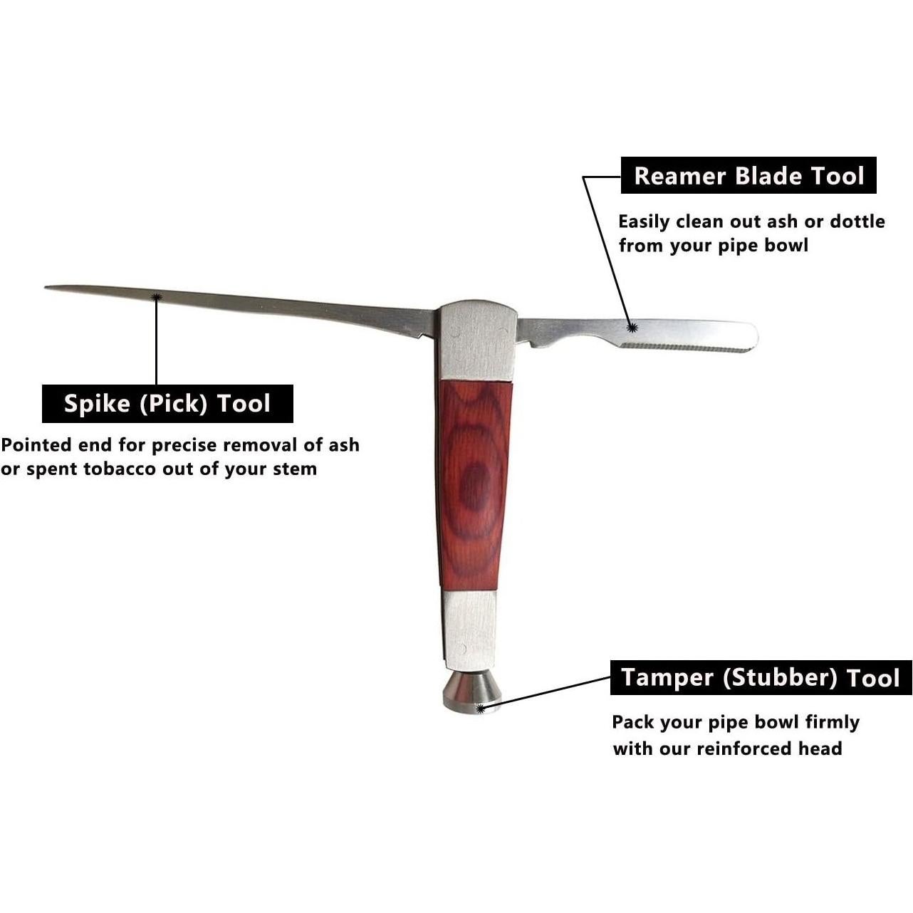 Herramienta de limpieza 3 en 1 LESCA TEK para pipa de tabaco