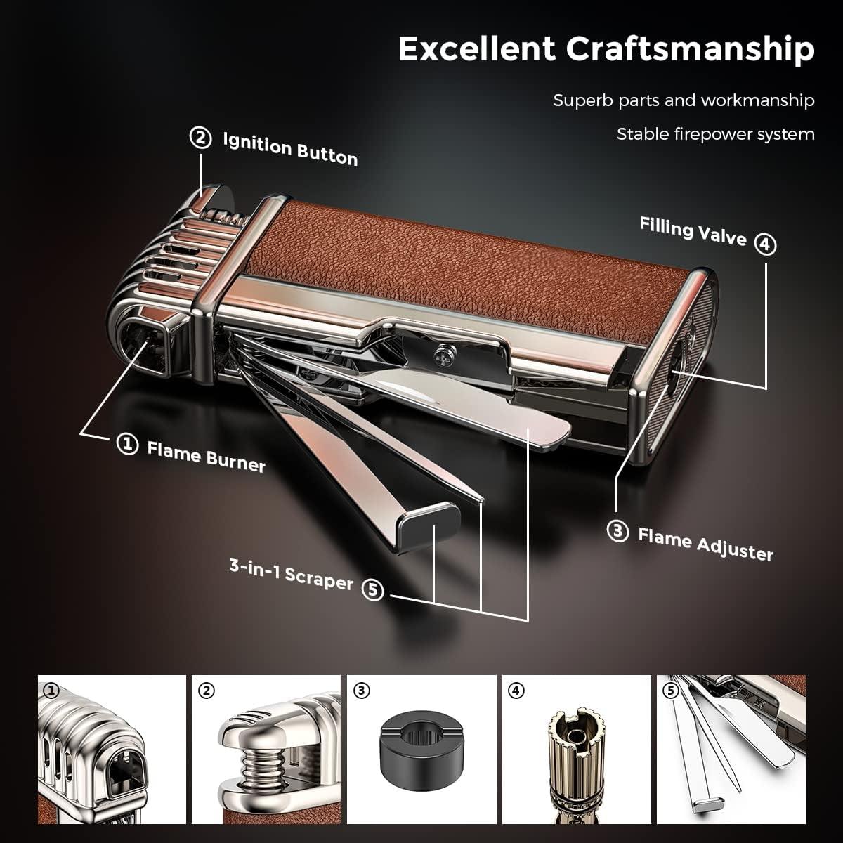 Encendedor de Tubo JopooLighter Llama Angulada Recargable