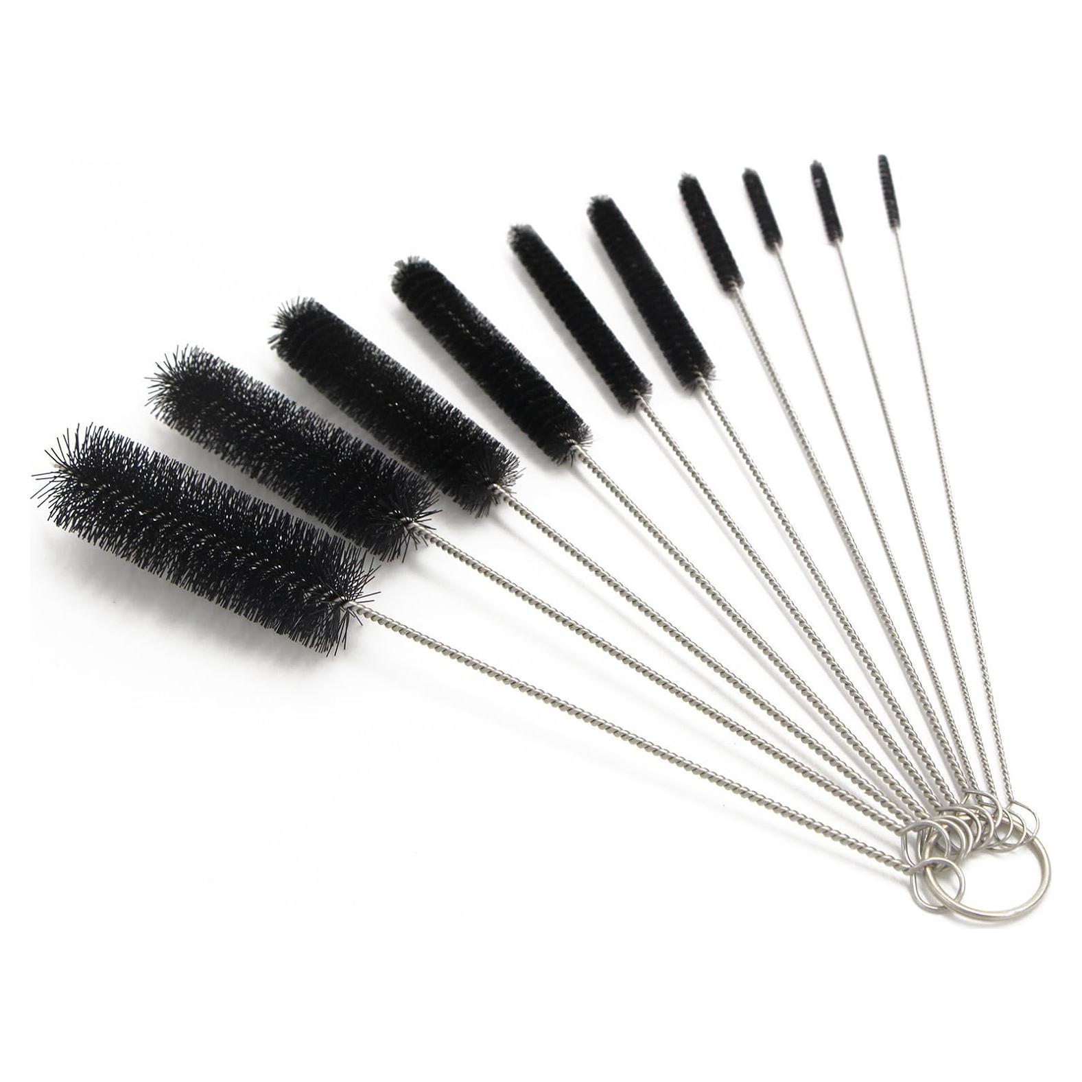 Cepillo de Tubo EBOOT 21 cm Set de 10 Nylon Acero Inoxidable