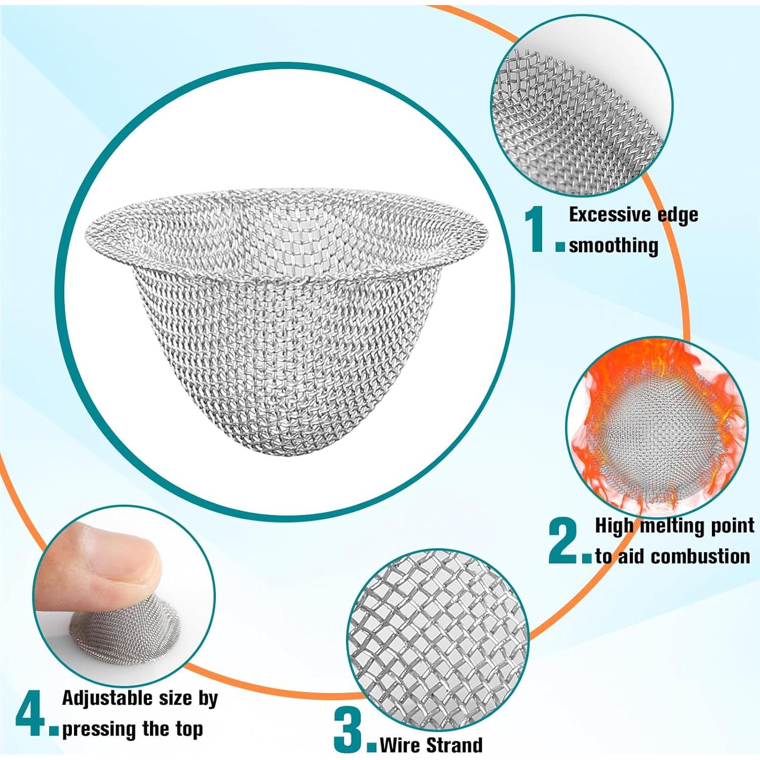 70 Pantallas de Tubo Reutilizables Kojcijs 1.27 cm Acero Inoxidable