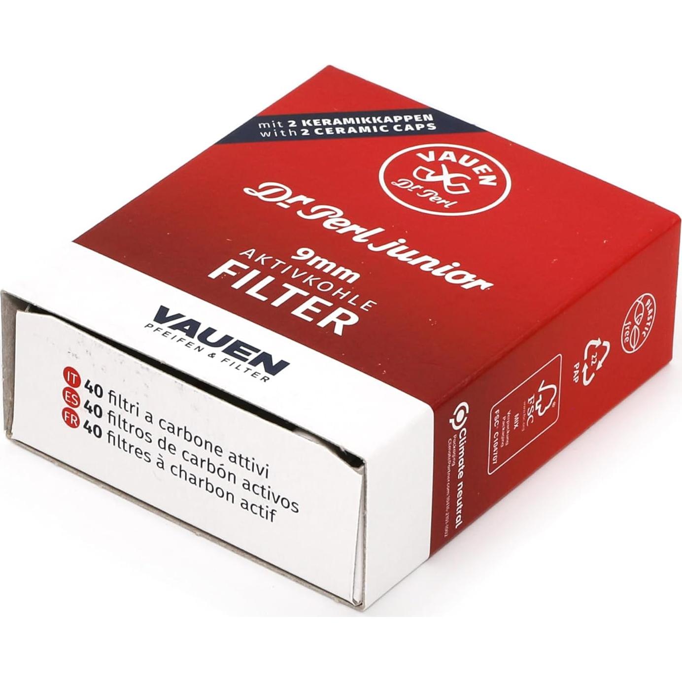 Filtros de Carbón Activado Vauen 9mm - 40 Unidades - Cerámica