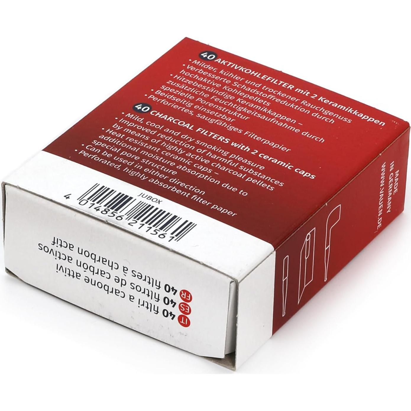 Filtros de Carbón Activado Vauen 9mm - 40 Unidades - Cerámica