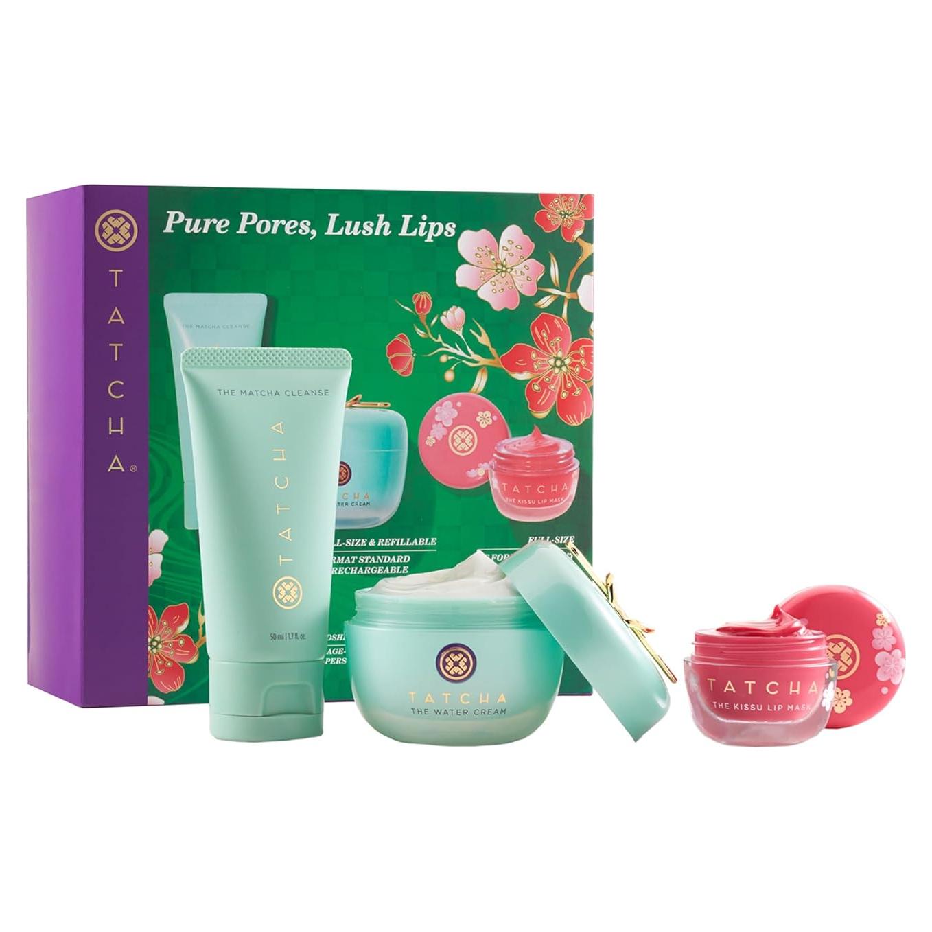 Set de Labios Lujosos Tatcha - Limpieza Matcha y Máscara Kissu