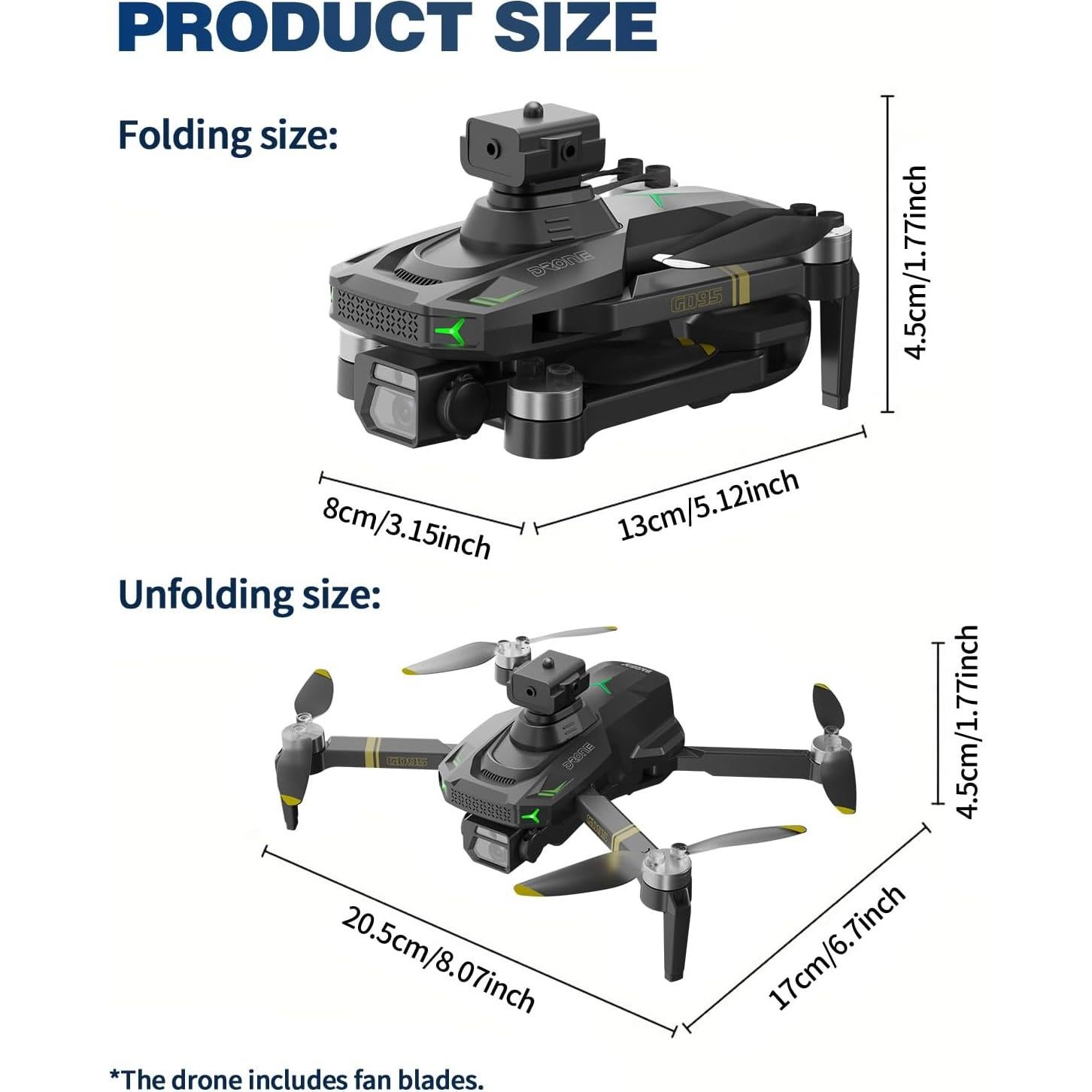 Drone Plegable Dzxlin GD95 con Cámara 1080P y Control Remoto