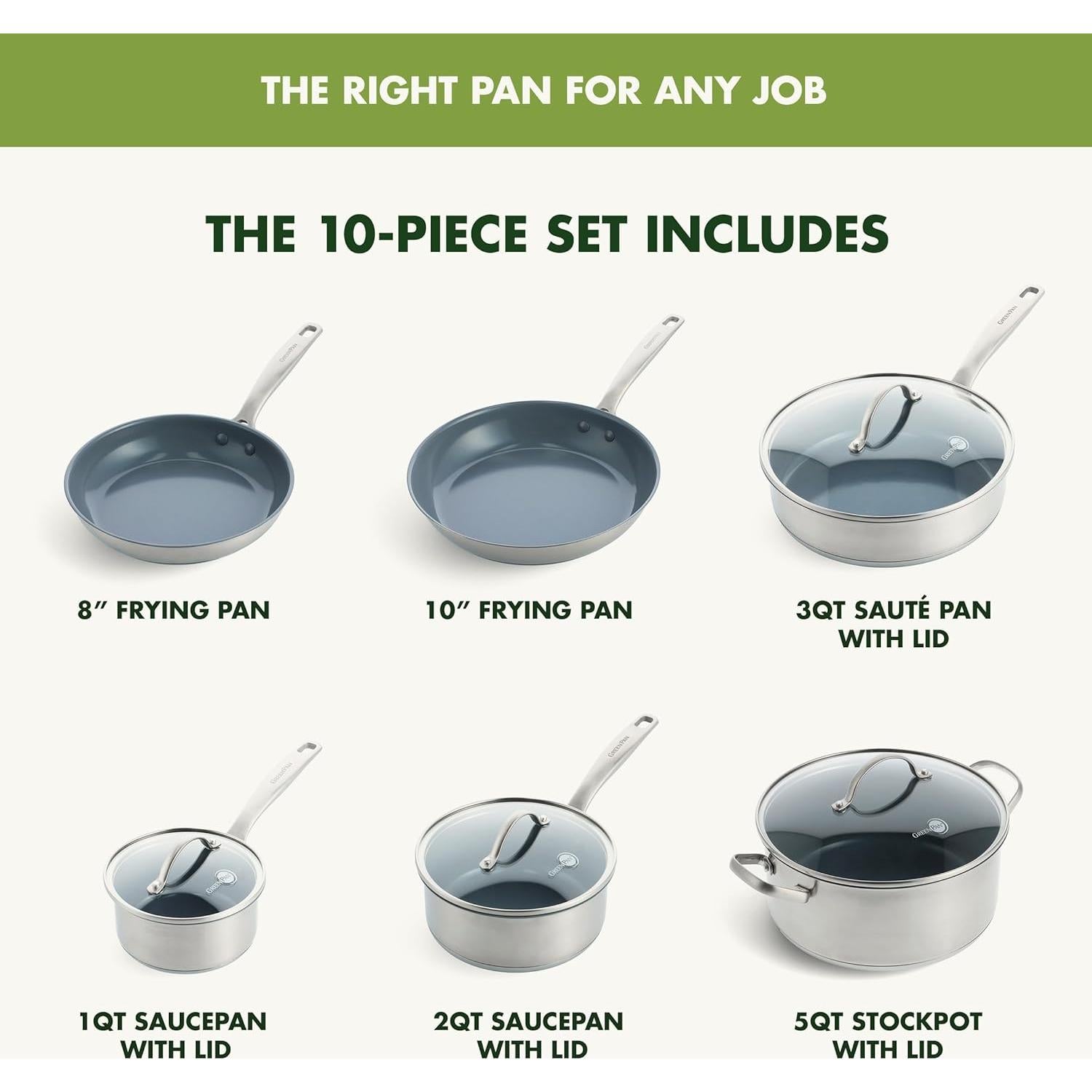 Juego de Utensilios de Cocina GreenPan Treviso 10 Piezas