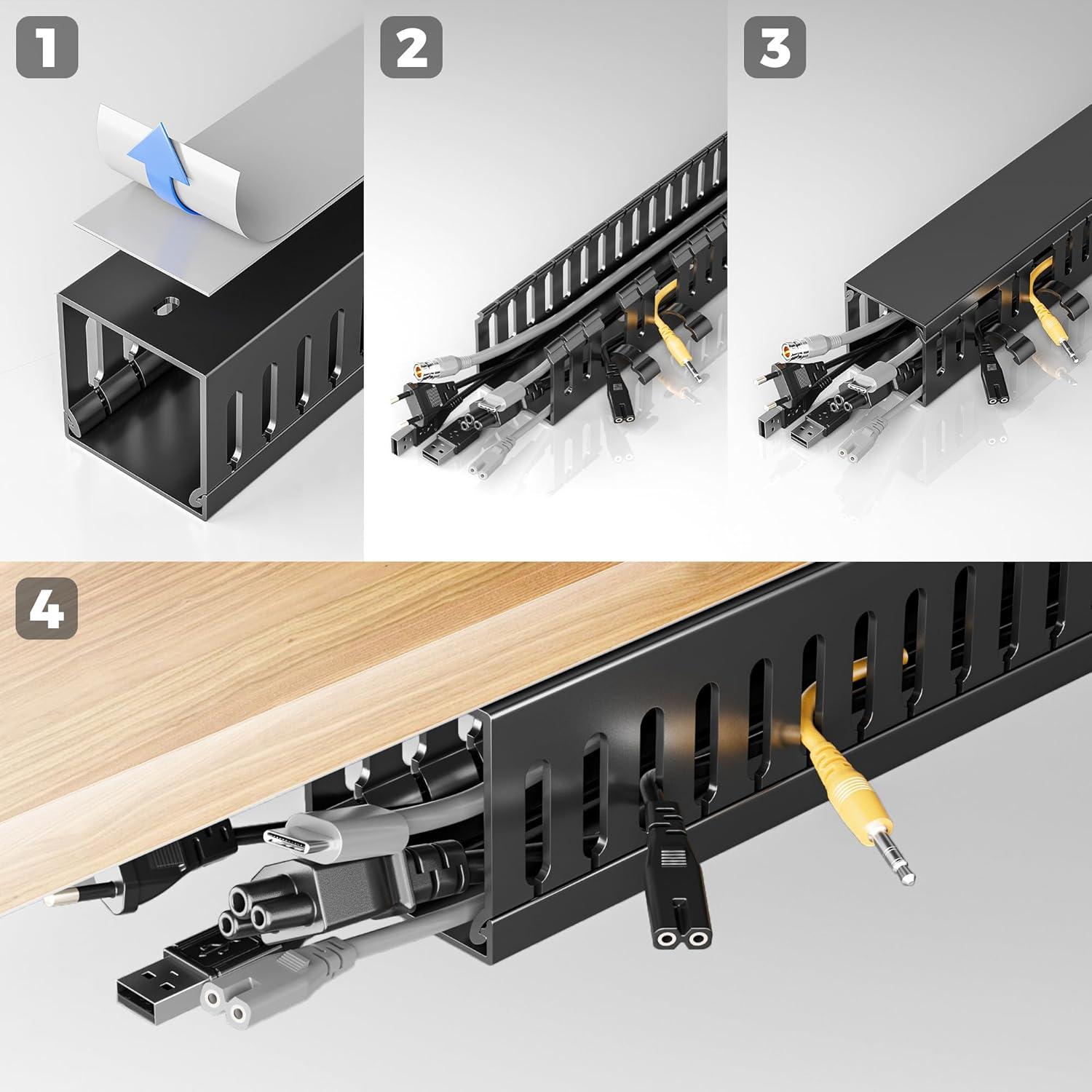 Organizador de Cables YECAYE Grande Negro 159.6x5cm