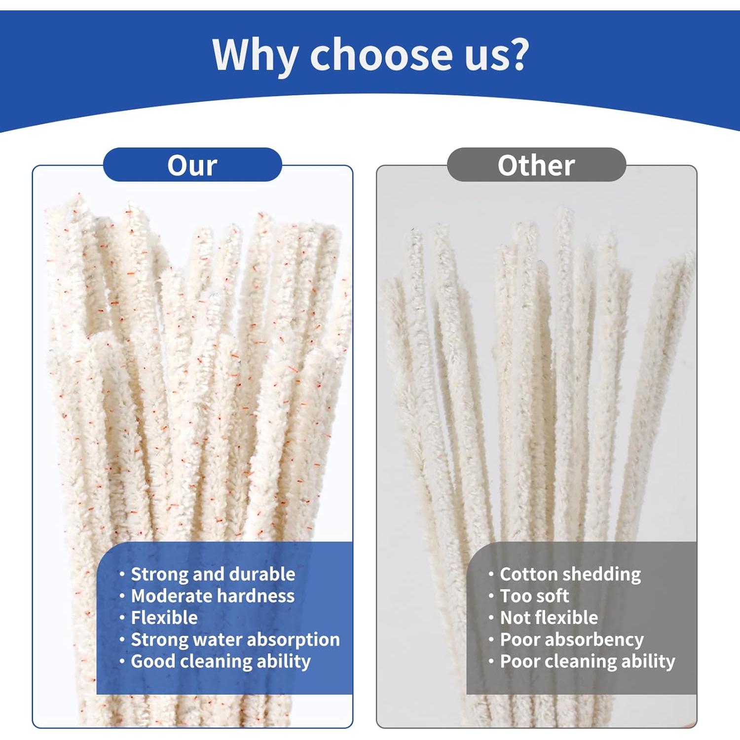 Limpiadores de Tubos Phinus 300 Unidades 15 cm Algodón Plástico