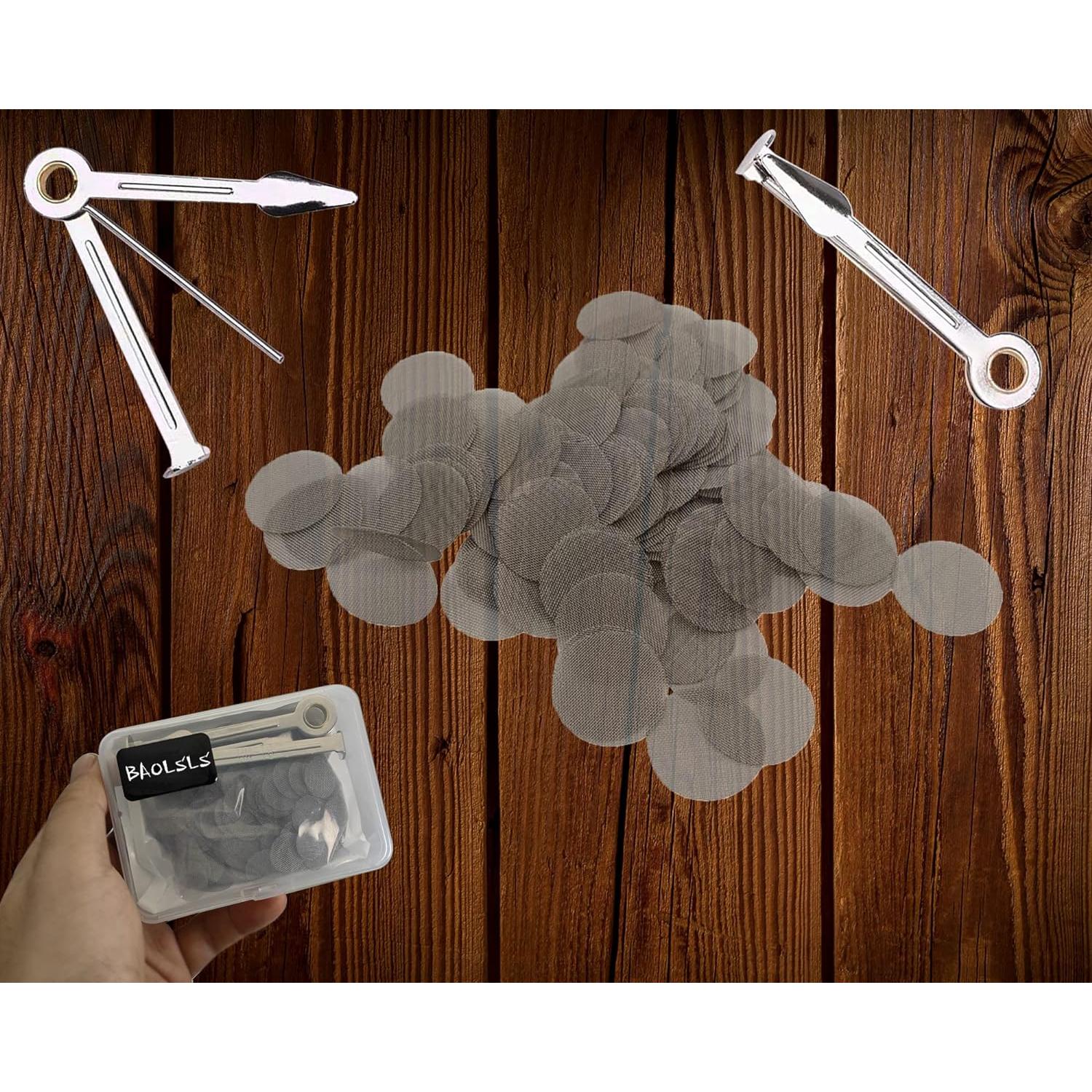 500 Pantallas de Metal 16 mm BAOLSLS + Kit Limpieza 3 en 1