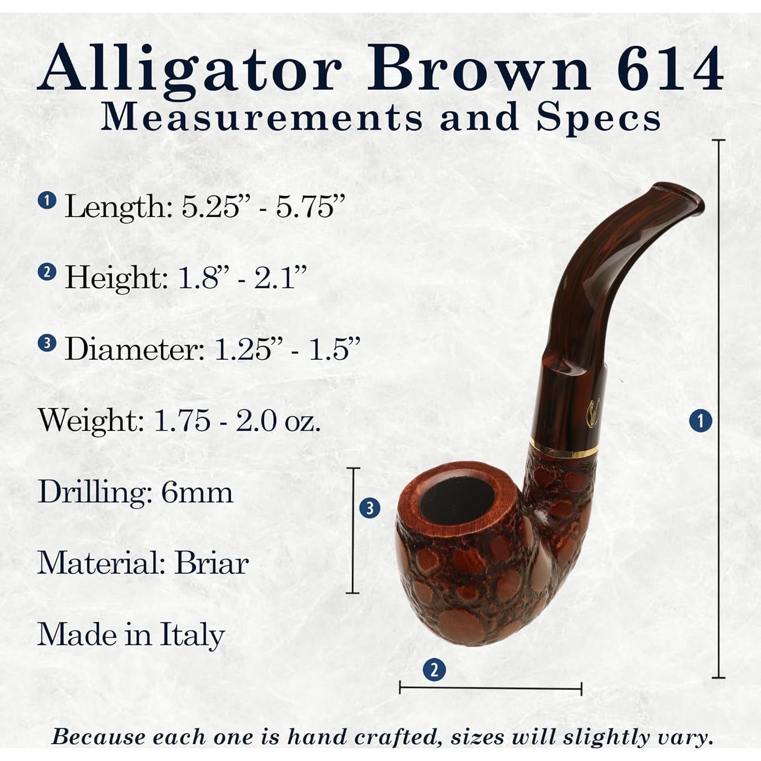Pipa de Brezo Savinelli Alligator 614 Hecha a Mano Marrón