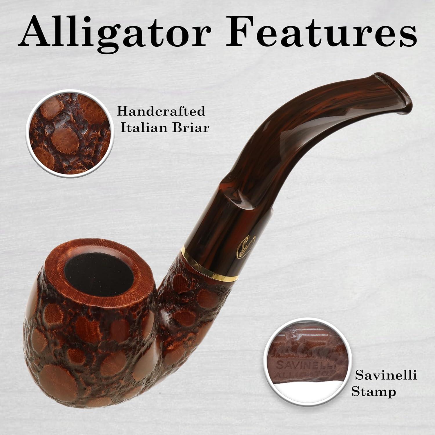 Pipa de Brezo Savinelli Alligator 614 Hecha a Mano Marrón