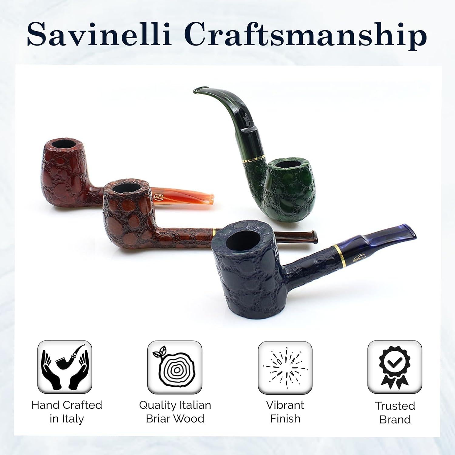 Pipa de Brezo Savinelli Alligator 614 Hecha a Mano Marrón