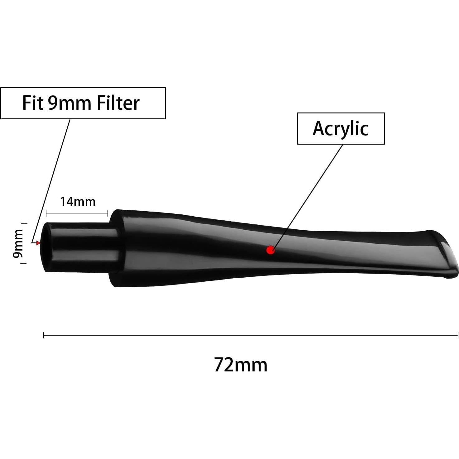 Joyoldelf Juego de Tuberías Rectas 3pcs Acrílico Negro 9mm