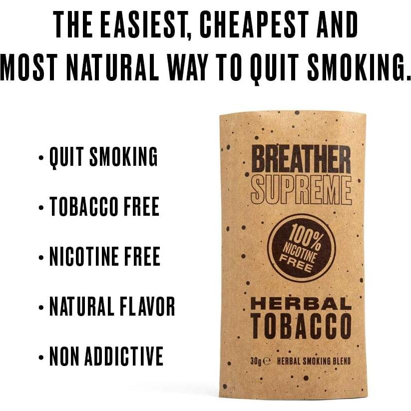 Mezcla Herbal para Fumar Breather 30g - Libre de Tabaco y Nicotina