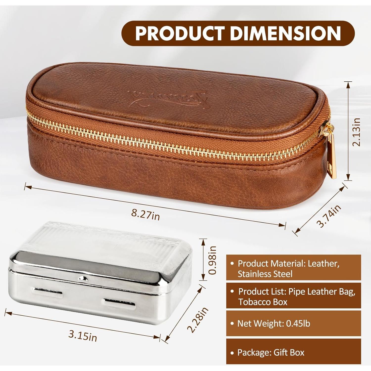 Estuche para Pipas Tesonway de Cuero PU para 2 Pipas