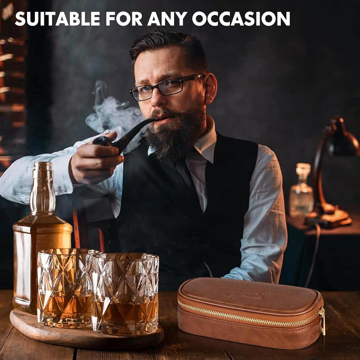 Estuche para Pipas Tesonway de Cuero PU para 2 Pipas