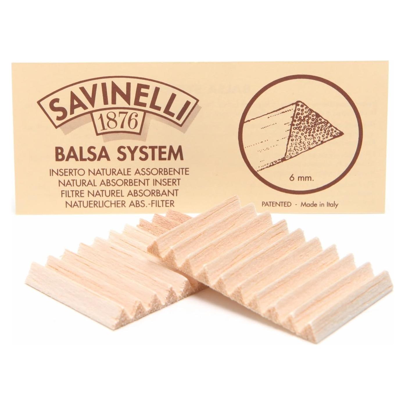 Filtros de Balsa Savinelli 20 Piezas 6mm Italia