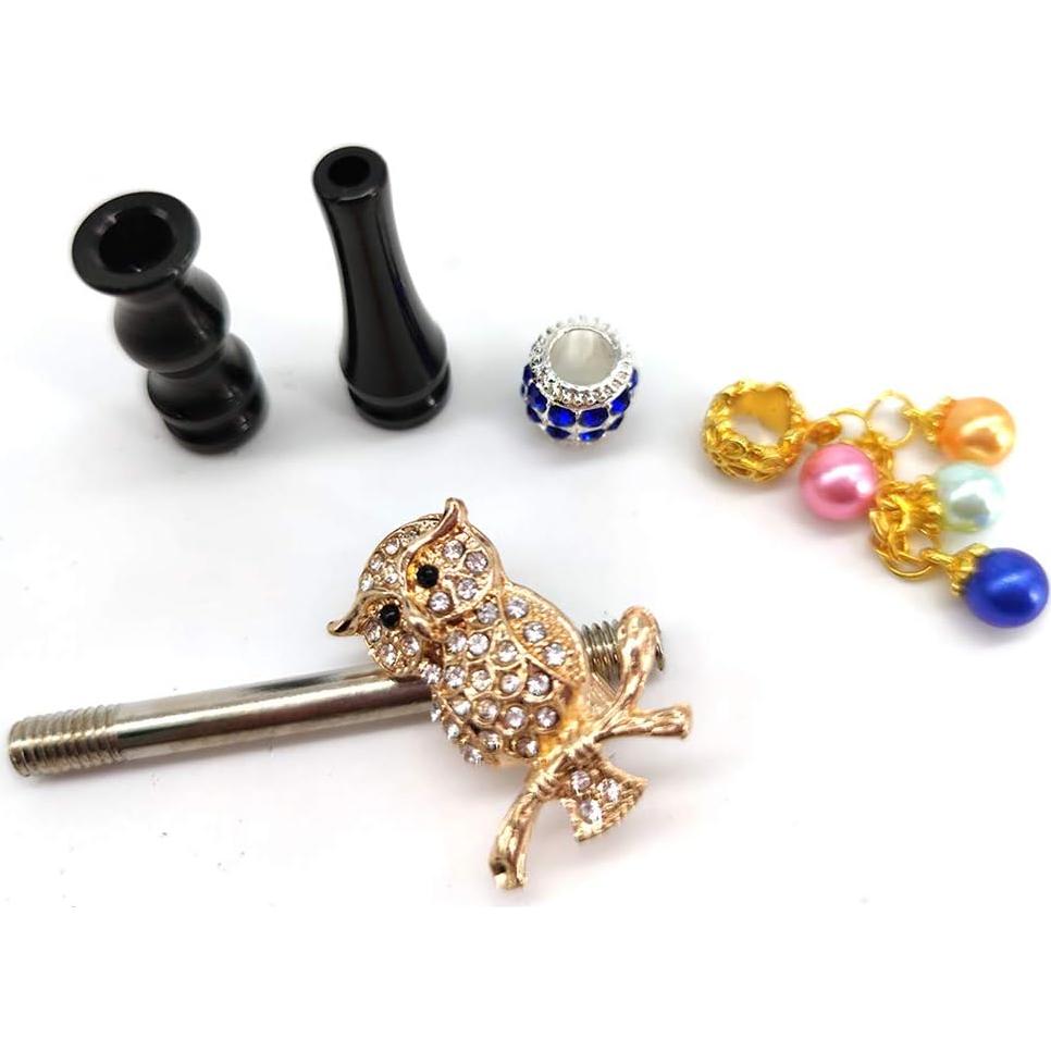 Juego de Hookah Douup Negro con Boquilla de Rhinestone