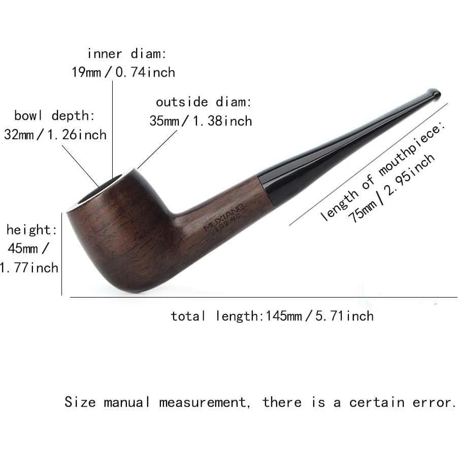 Pipa de Tabaco MUXIANG Ébano Recta con 10 Accesorios