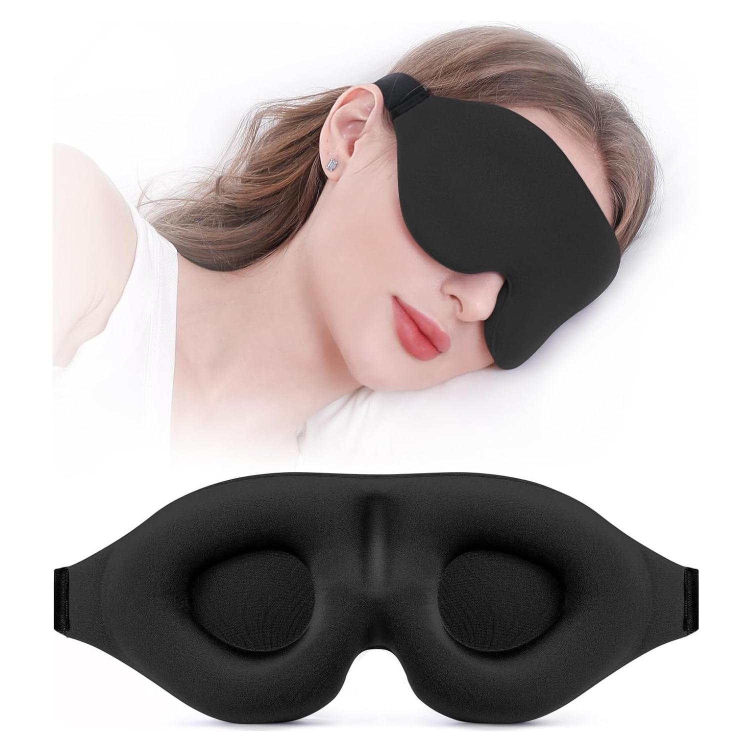 Máscara de Sueño YIVIEW 3D Ajustable Bloqueo Luz Negra