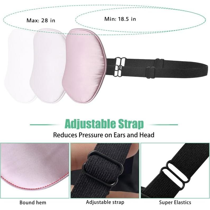 Máscara de Sueño BeeVines, 2 Máscaras de Seda Natural