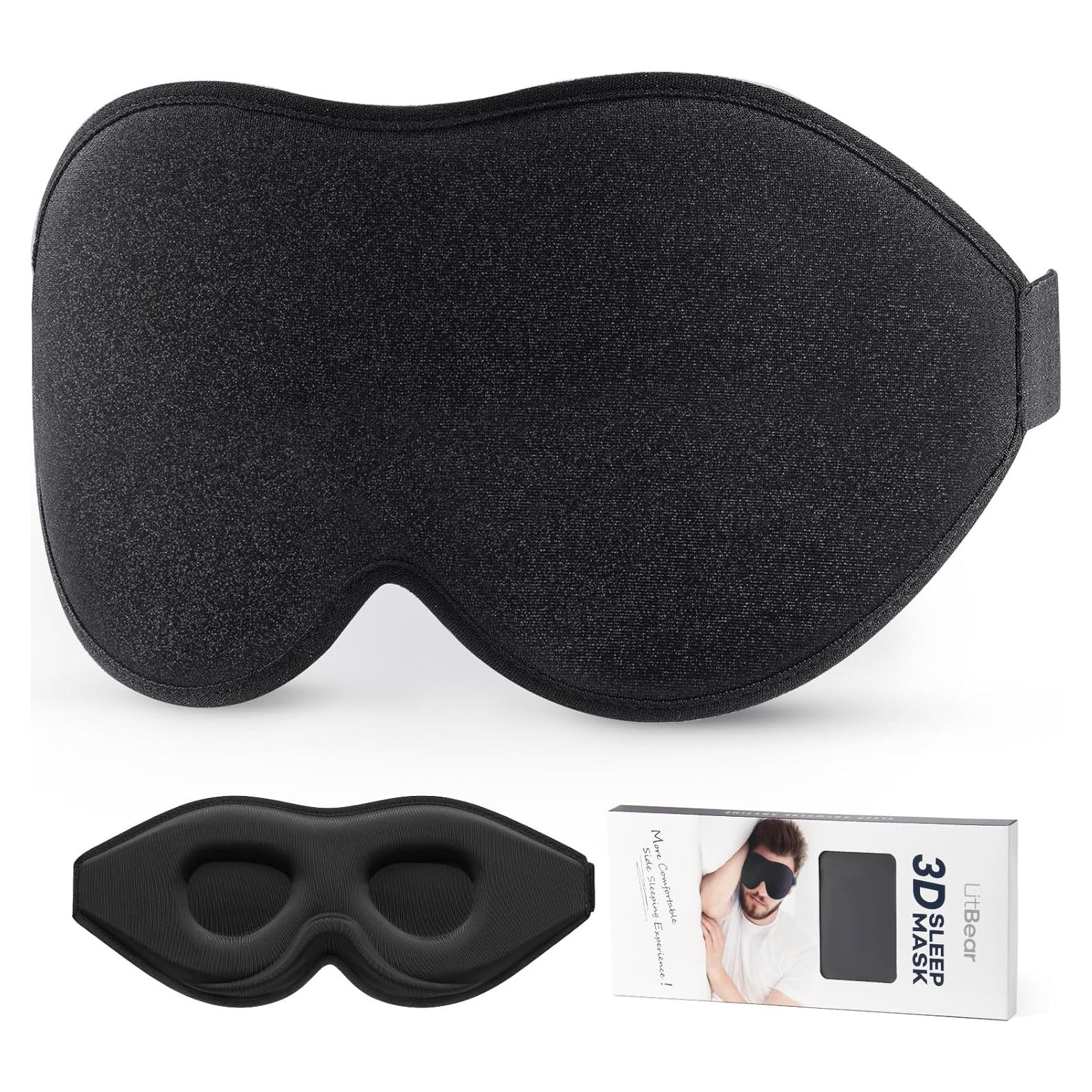 Mascarilla de Sueño LitBear 3D Ajustable Bloqueo Luz