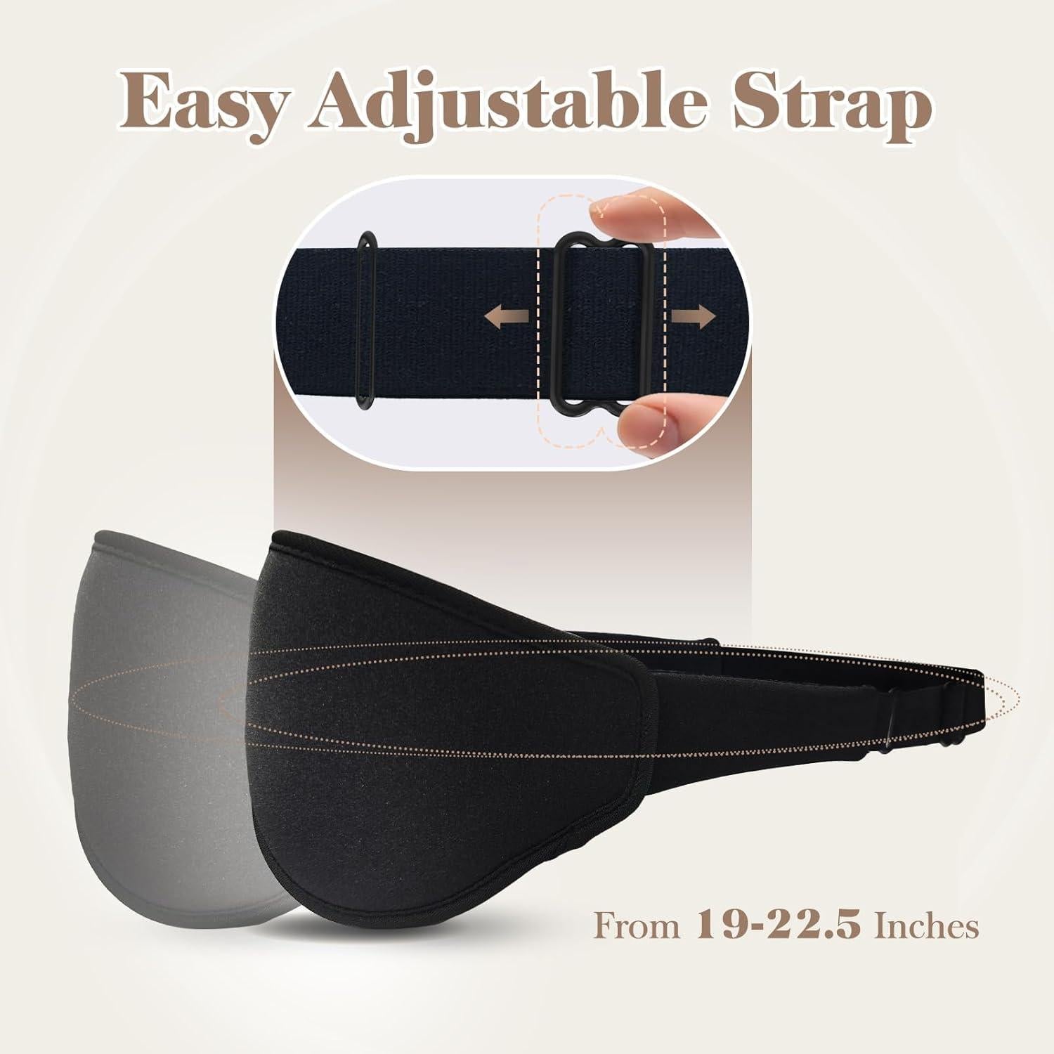 Máscara de Ojos 3D Fygrip Negra Ultra Confort Ajustable