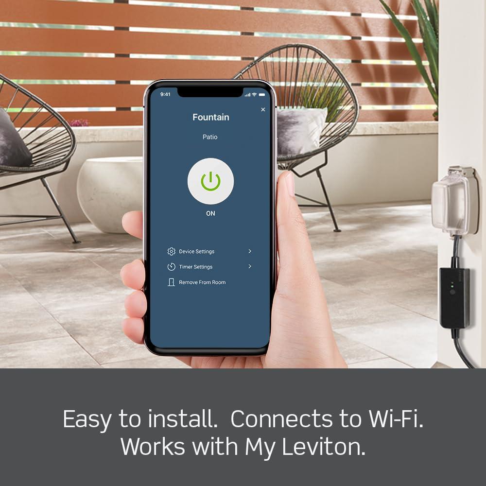 Enchufe Inteligente Wi-Fi Exterior Leviton D215O, Resistente