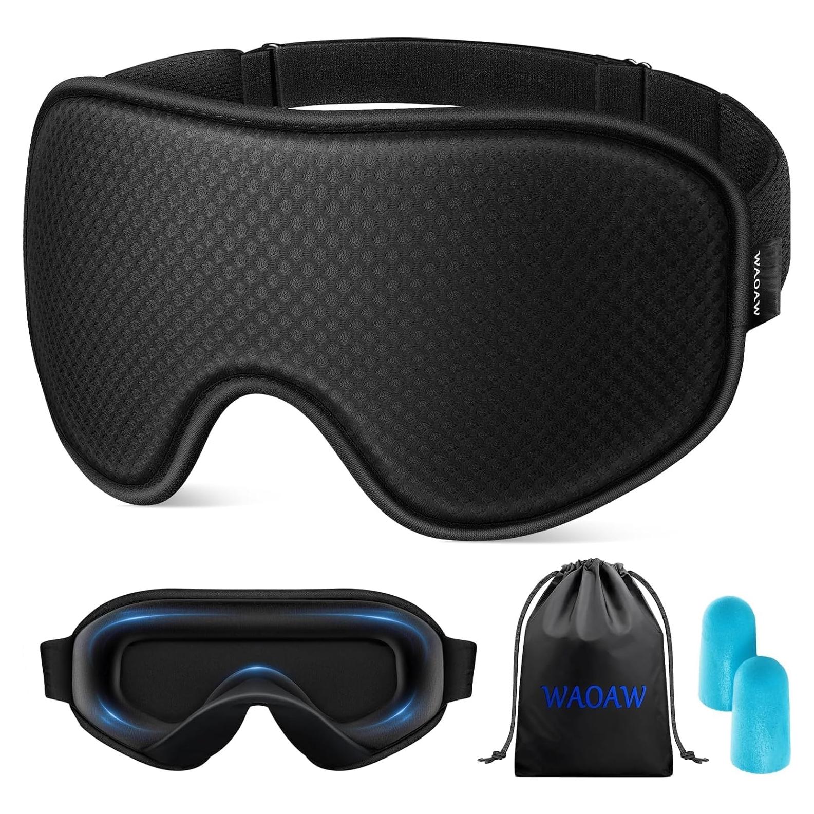 Máscara de Sueño WAOAW 3D Ajustable para Dormir y Viajar