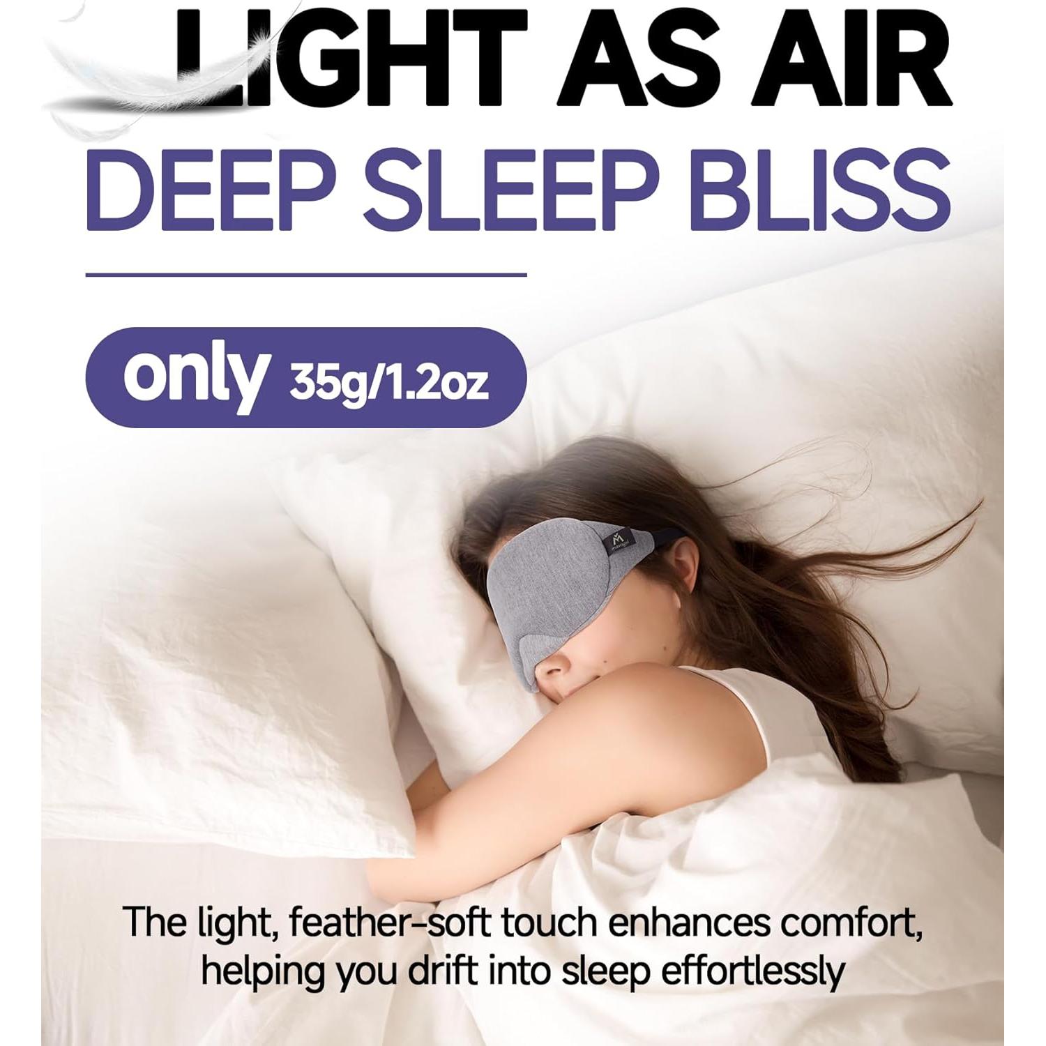 Máscara de Sueño Mavogel Gris - Suave y Ergonómica