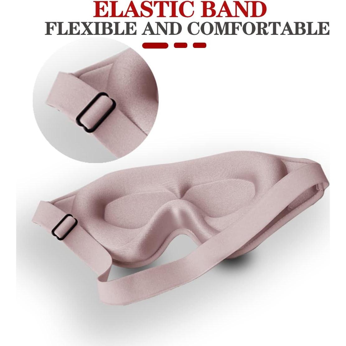 Máscara para dormir 3D FengXinZi rosa ajustable y cómoda