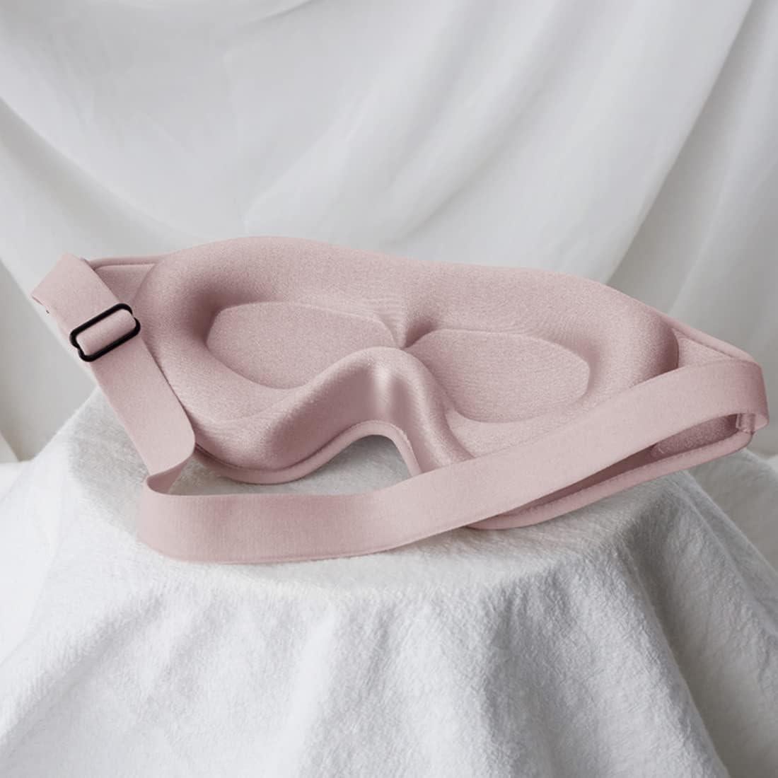 Máscara para dormir 3D FengXinZi rosa ajustable y cómoda