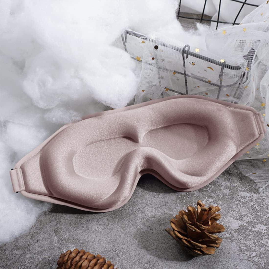 Máscara para dormir 3D FengXinZi rosa ajustable y cómoda