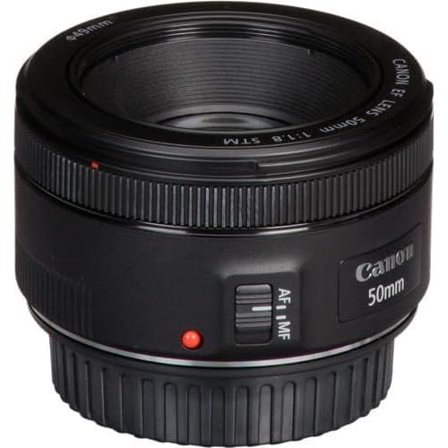 Lente Canon EF 50mm f/1.8 STM Prime Compacto + Bolsa + Tarjeta 64GB