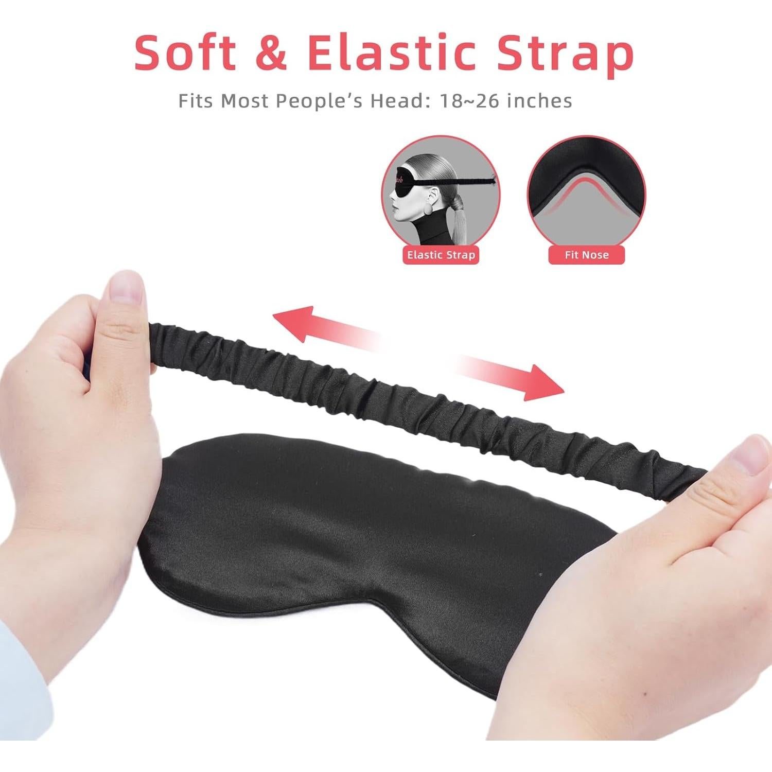 Paquete de 4 Máscaras para Dormir LERSVICVIL de Satén Suave