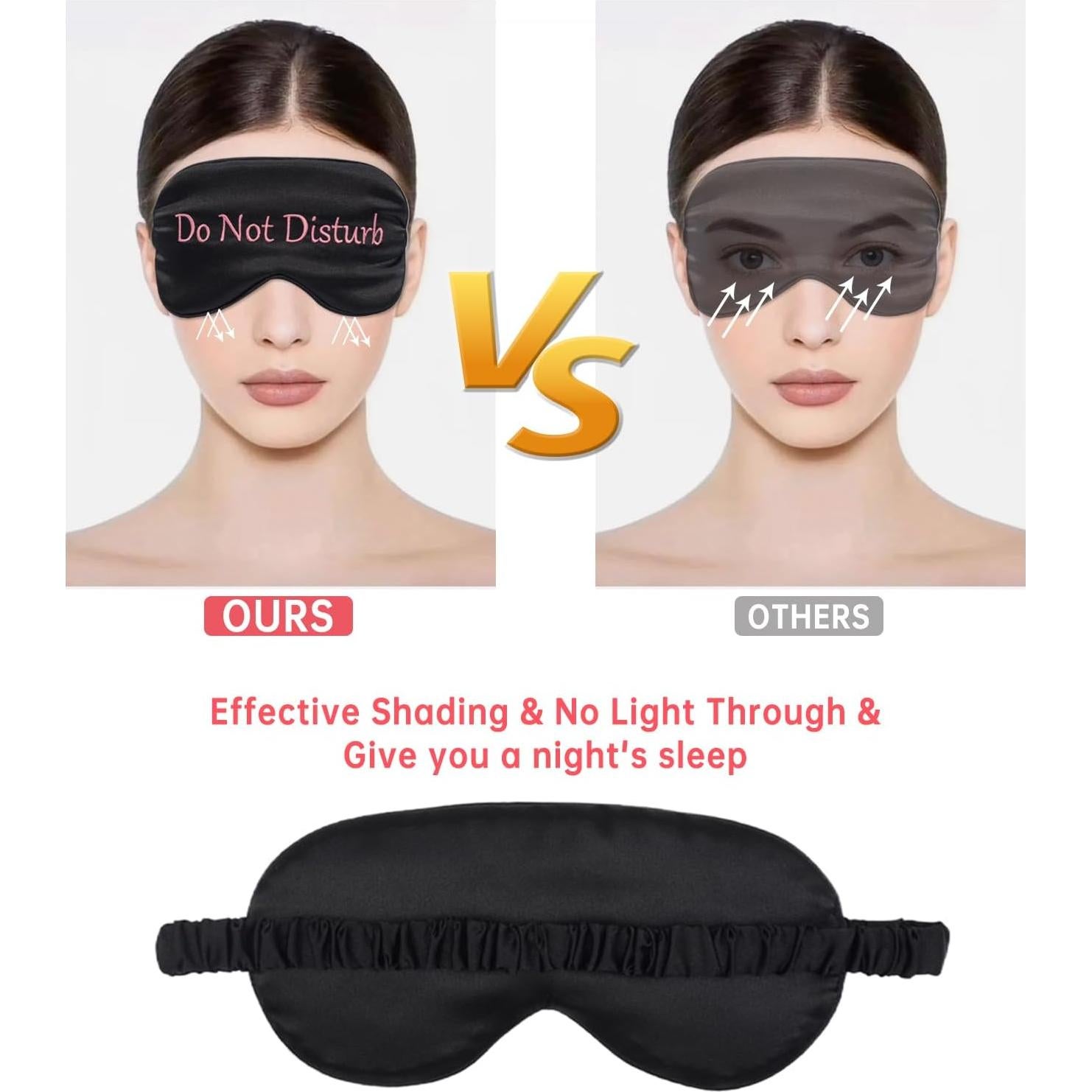 Paquete de 4 Máscaras para Dormir LERSVICVIL de Satén Suave