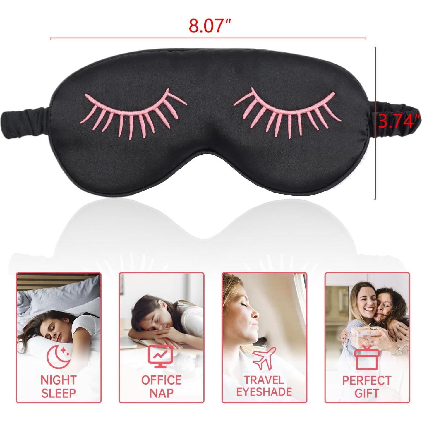 Paquete de 4 Máscaras para Dormir LERSVICVIL de Satén Suave