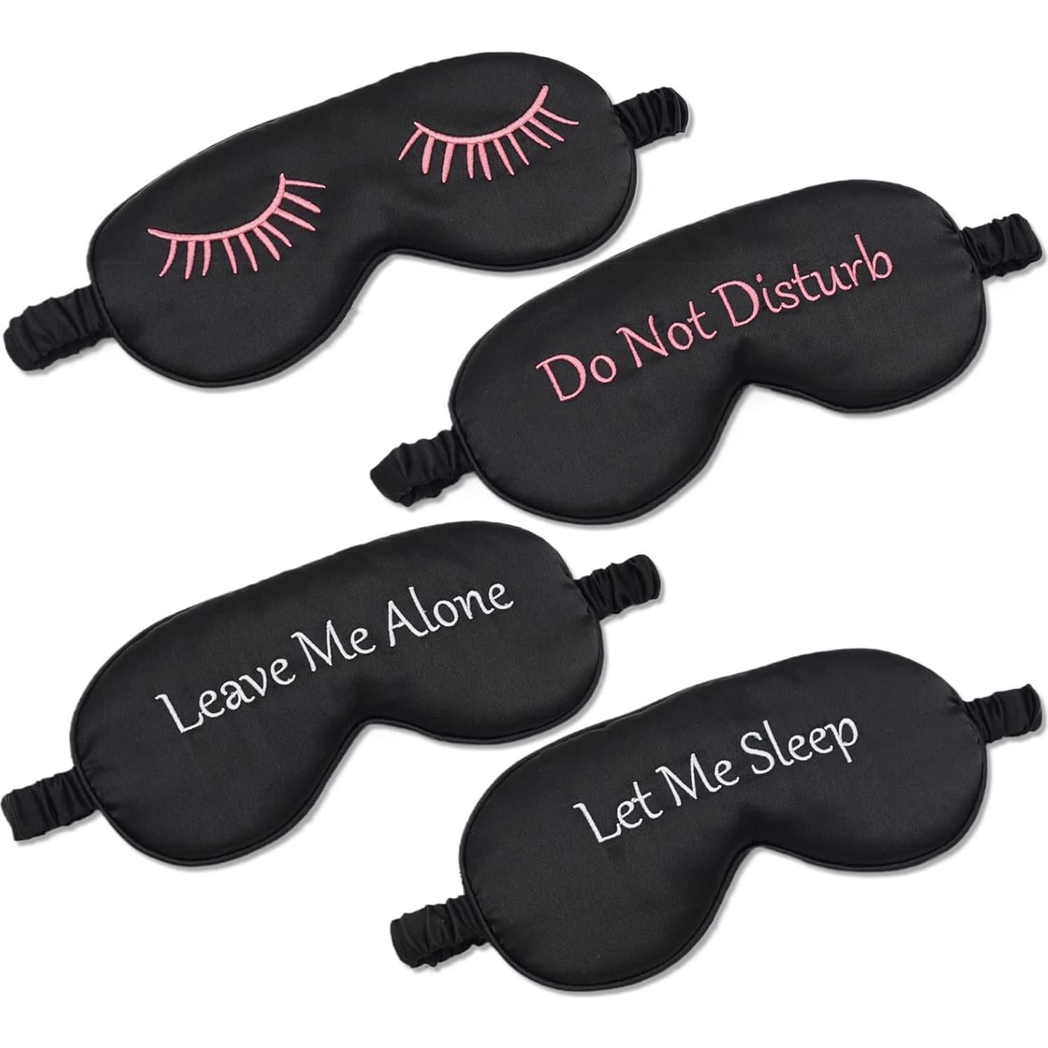 Paquete de 4 Máscaras para Dormir LERSVICVIL de Satén Suave