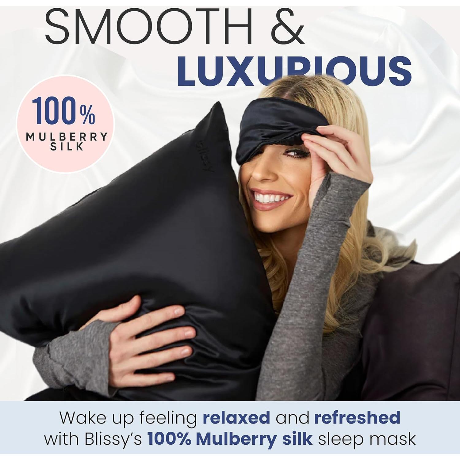Máscara de Sueño Blissy - Seda Pura 100% - Total Oscuridad