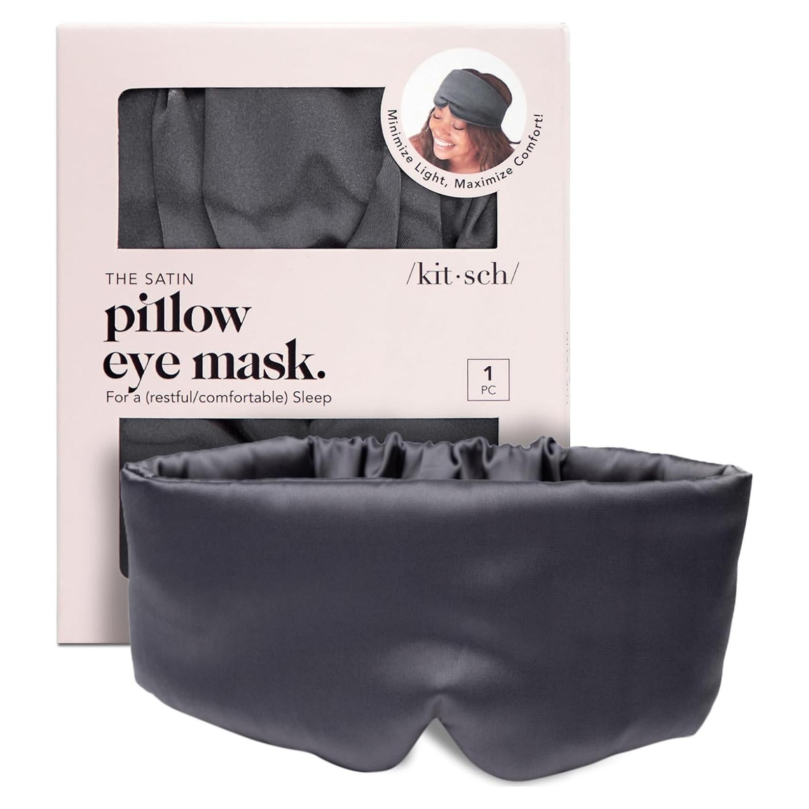 Máscara de Sueño Kitsch de Satén Carbón - Suave y Elegante