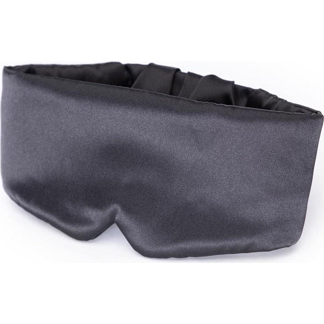 Máscara de Sueño Kitsch de Satén Carbón - Suave y Elegante