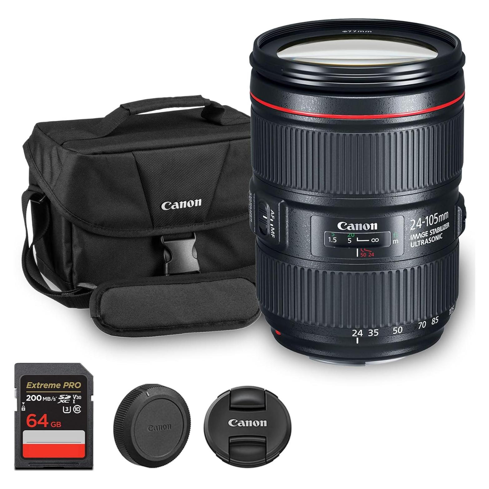Lente Canon EF 24-105mm f/4L IS II USM + Bolsa + Tarjeta 64GB