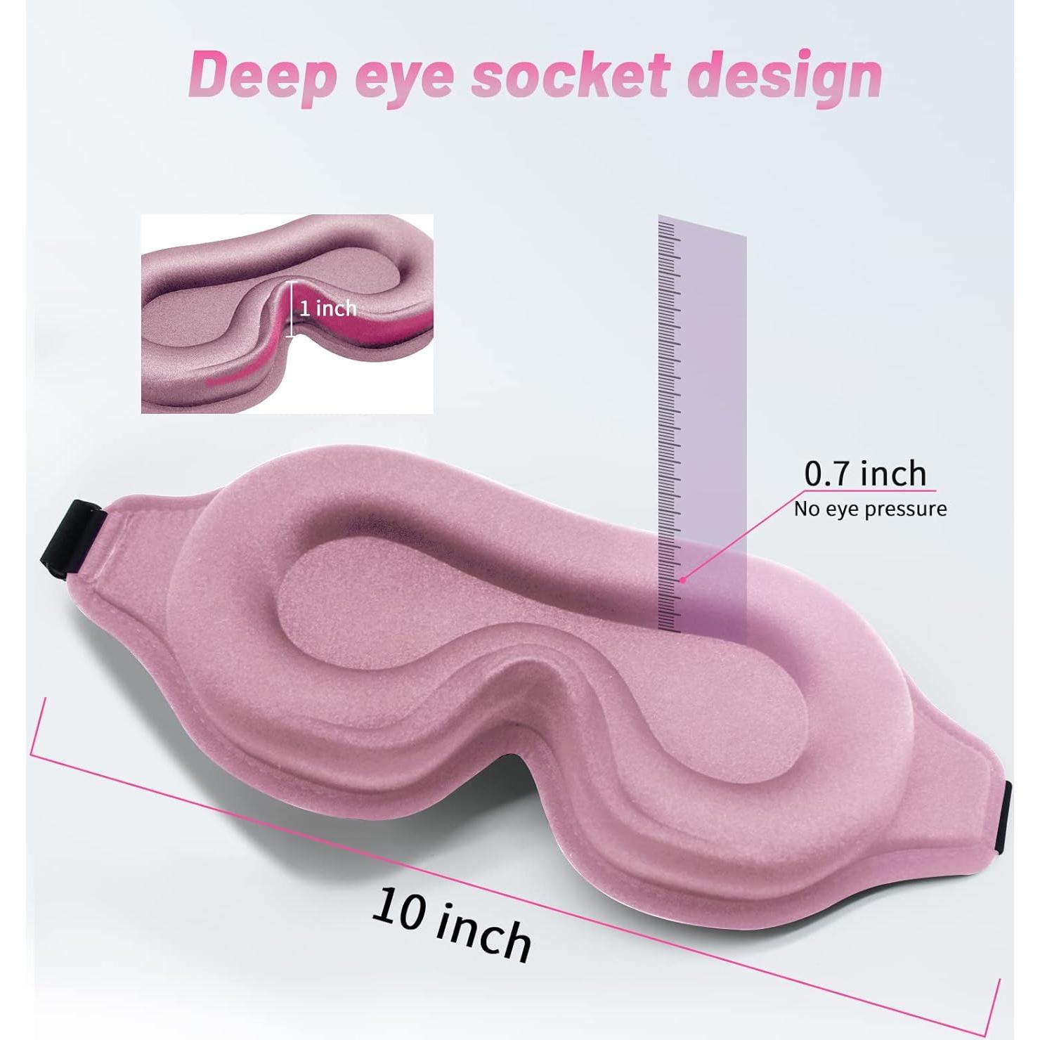 Máscara de Sueño 3D Albatross Rosa Ajustable para Ojos