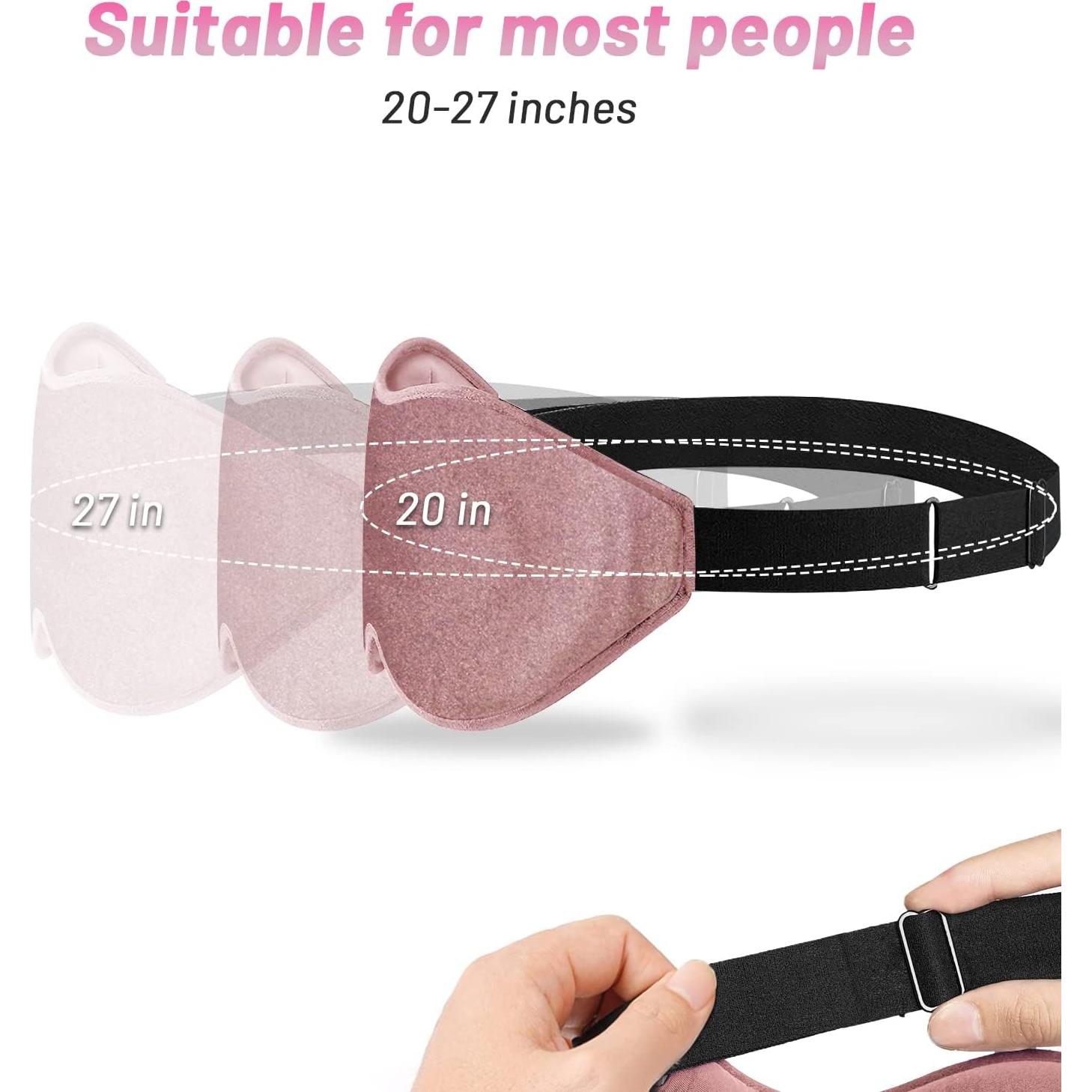 Máscara de Sueño 3D Albatross Rosa Ajustable para Ojos