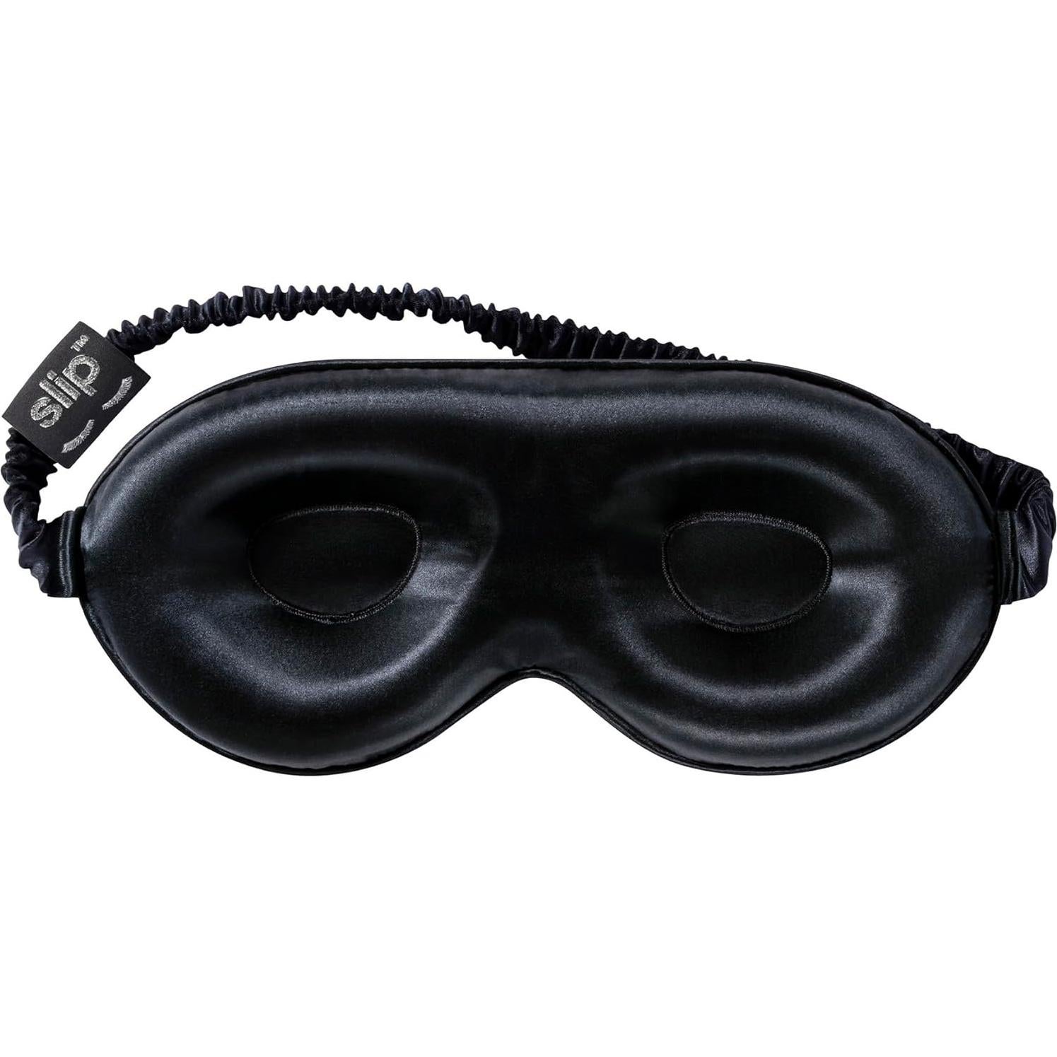 Máscara de Sueño Contorneada Slip | Seda Pura Negra