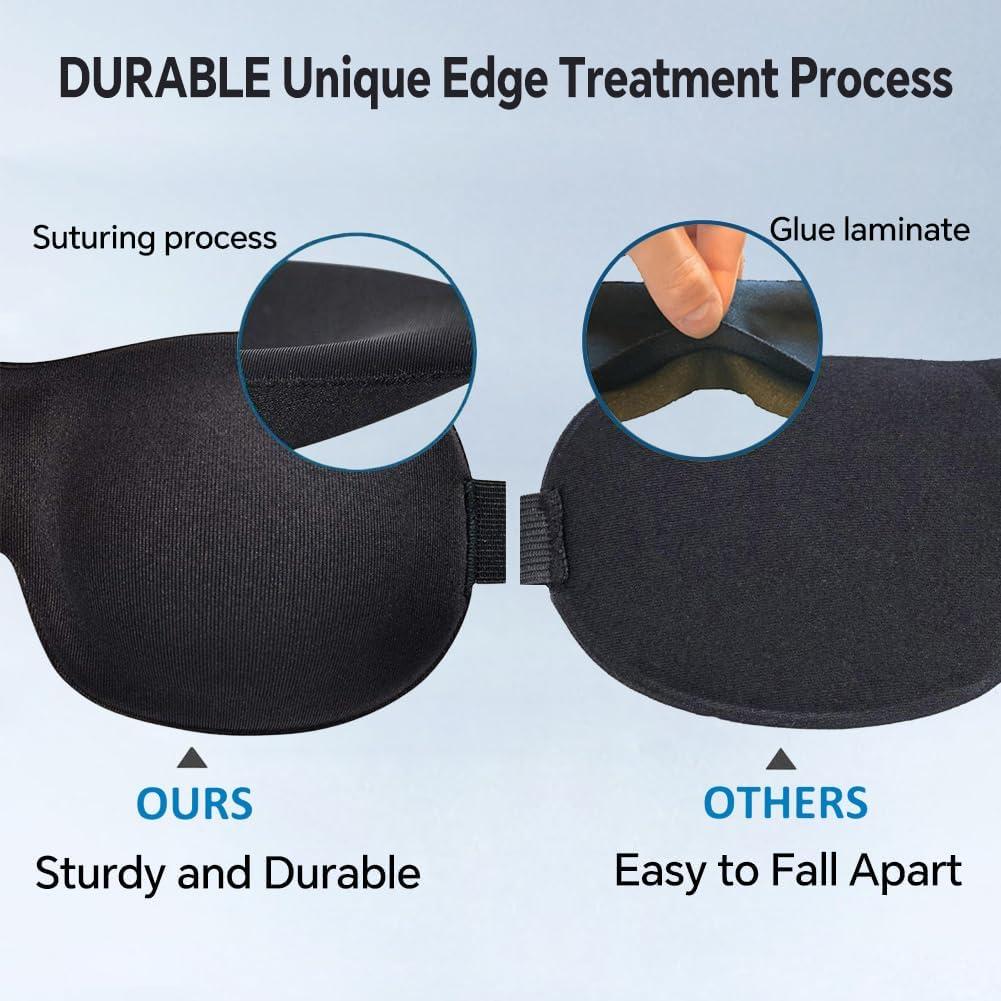 YIVIEW Máscara de Sueño 3D Ajustable Paquete de 3 Colores